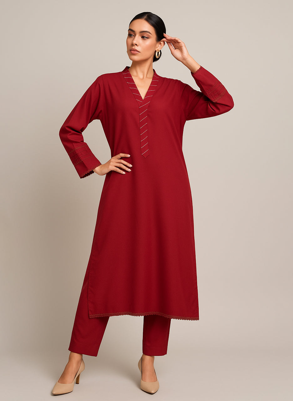 Mehroon Pakistani Women’s Co-Ord Set