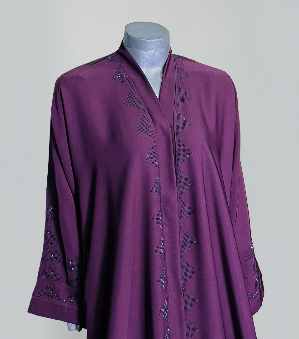 Reddish Magenta Fancy Embellished Abaya