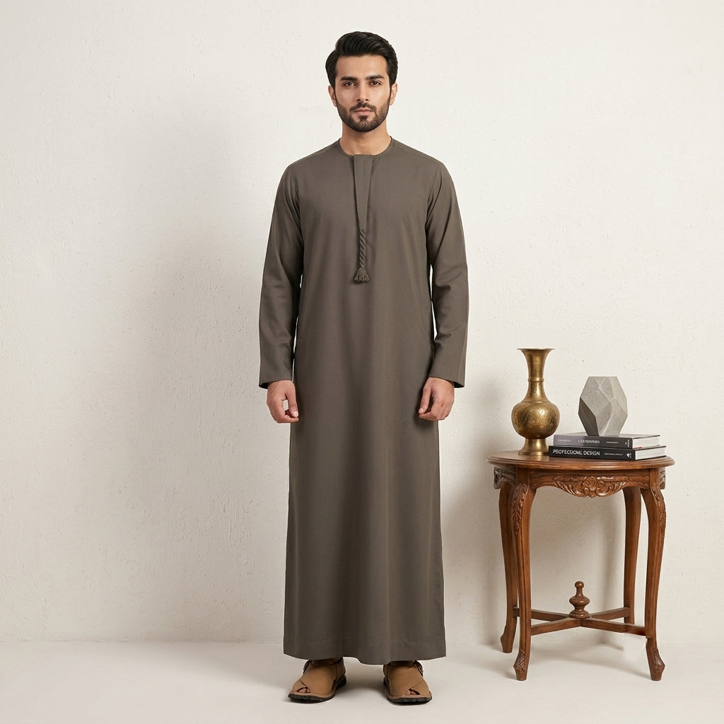 Greyish Brown Men's Emirati Thobe