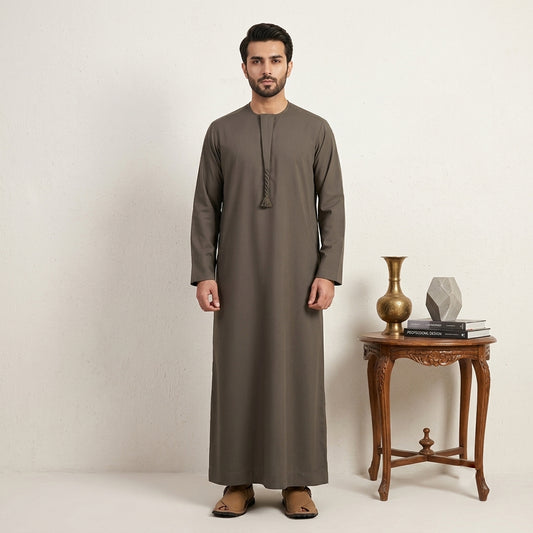 Greyish Brown Men's Emirati Thobe