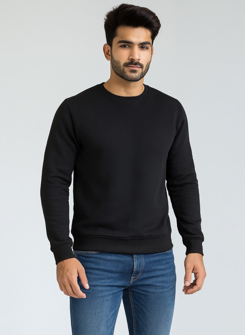 Black Wholesale Crewneck Sweatshirt – Heavy 300 GSM Fleece