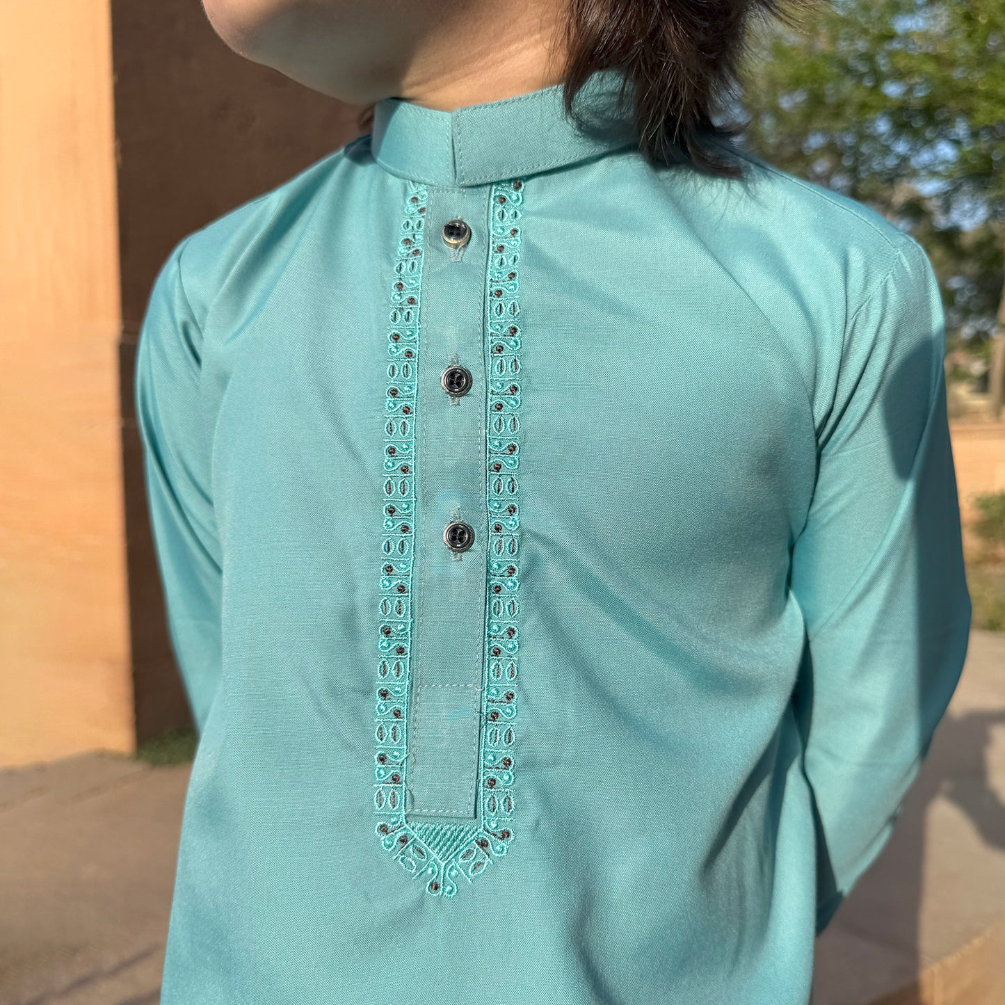 Boys Cyan Shalwar Kameez