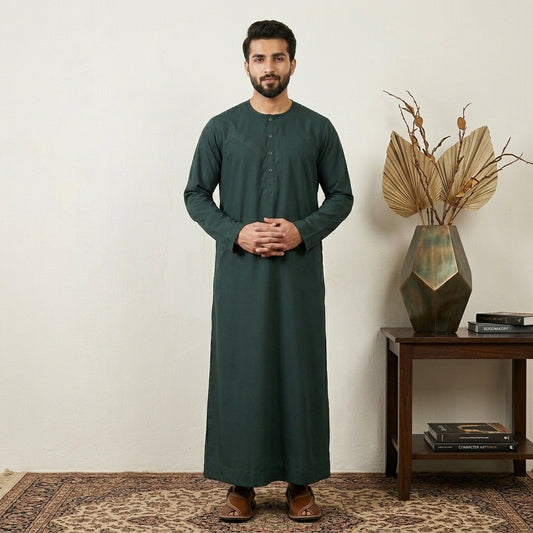 Pine Green Omani Style Men's Thobe