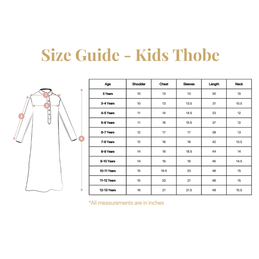 Kids Black Zip Jubba Thobe