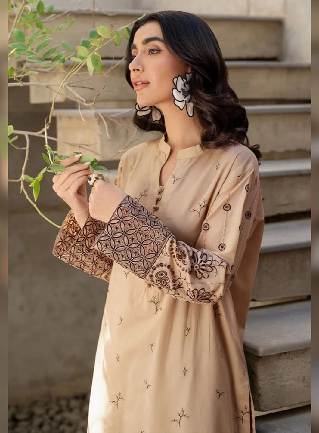 Maiza Sand – 2PC Embroidered