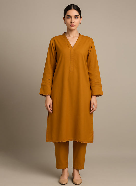 Orange Brown Pakistani Women’s Co-Ord Set