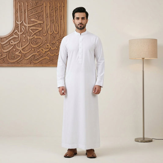 Classic White Mens Saudi Thobe