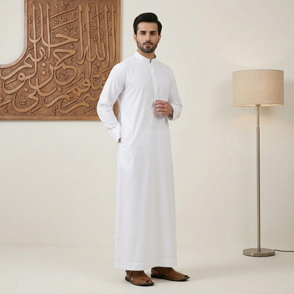 Classic White Mens Saudi Thobe