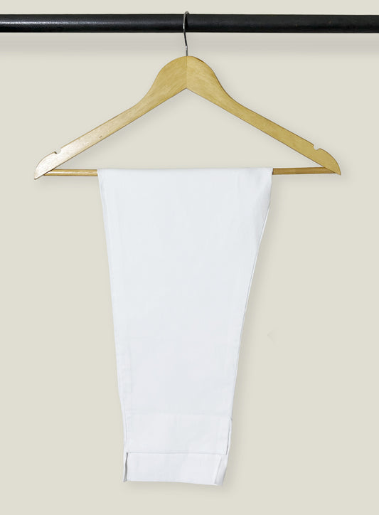 White Asymmetrical Hem Trouser – Short Front Long Back