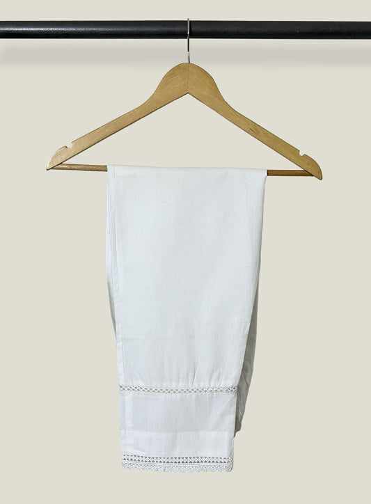 White Trouser with Dual Lace