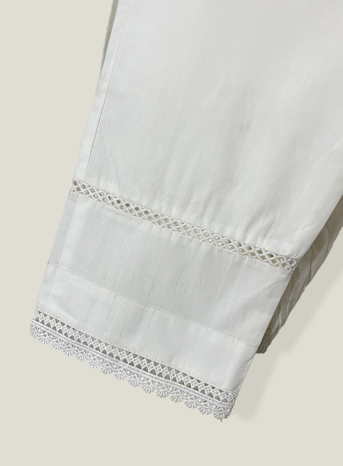 White Trouser with Dual Lace
