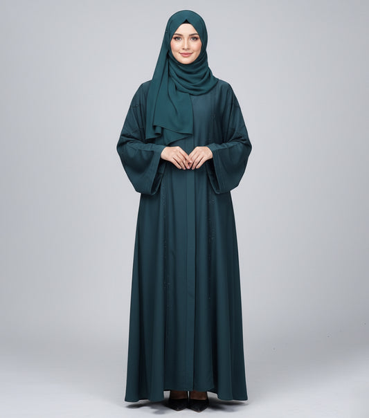 Elegant Zink Color Fancy Abaya