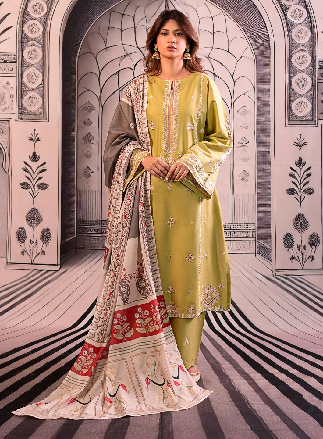 Zoya Saffron – 3PC Embroidered