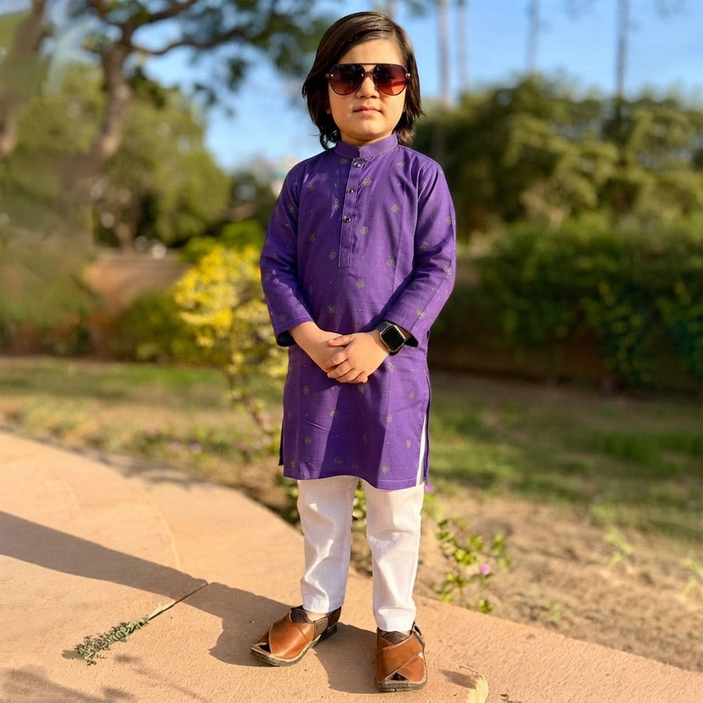 Embroidered Purple Shalwar Kameez