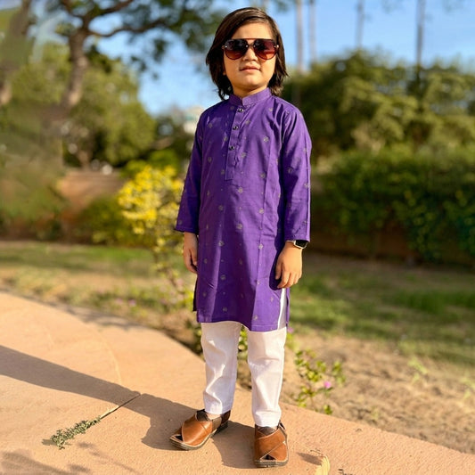 Embroidered Purple Shalwar Kameez