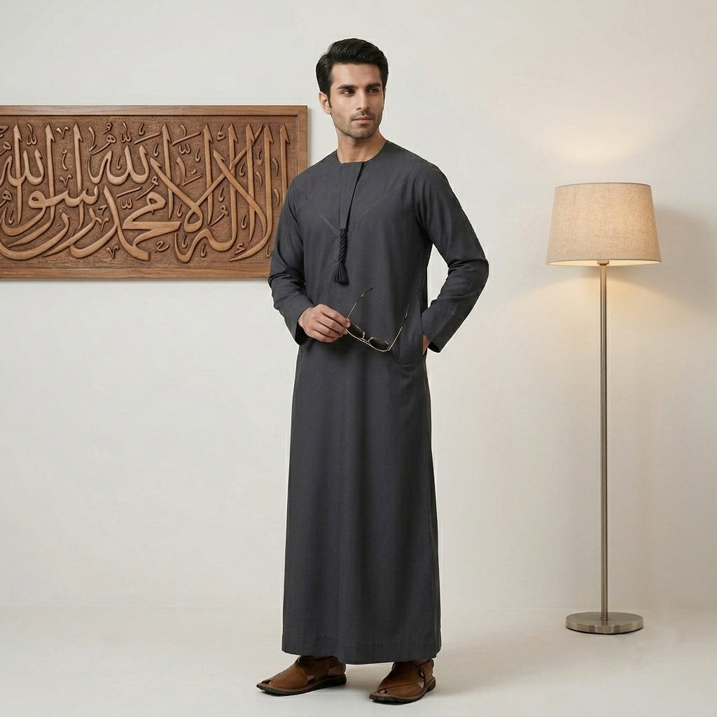 Charcoal Grey Men's Emirati thobe