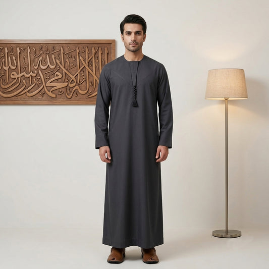 Charcoal Grey Men's Emirati thobe