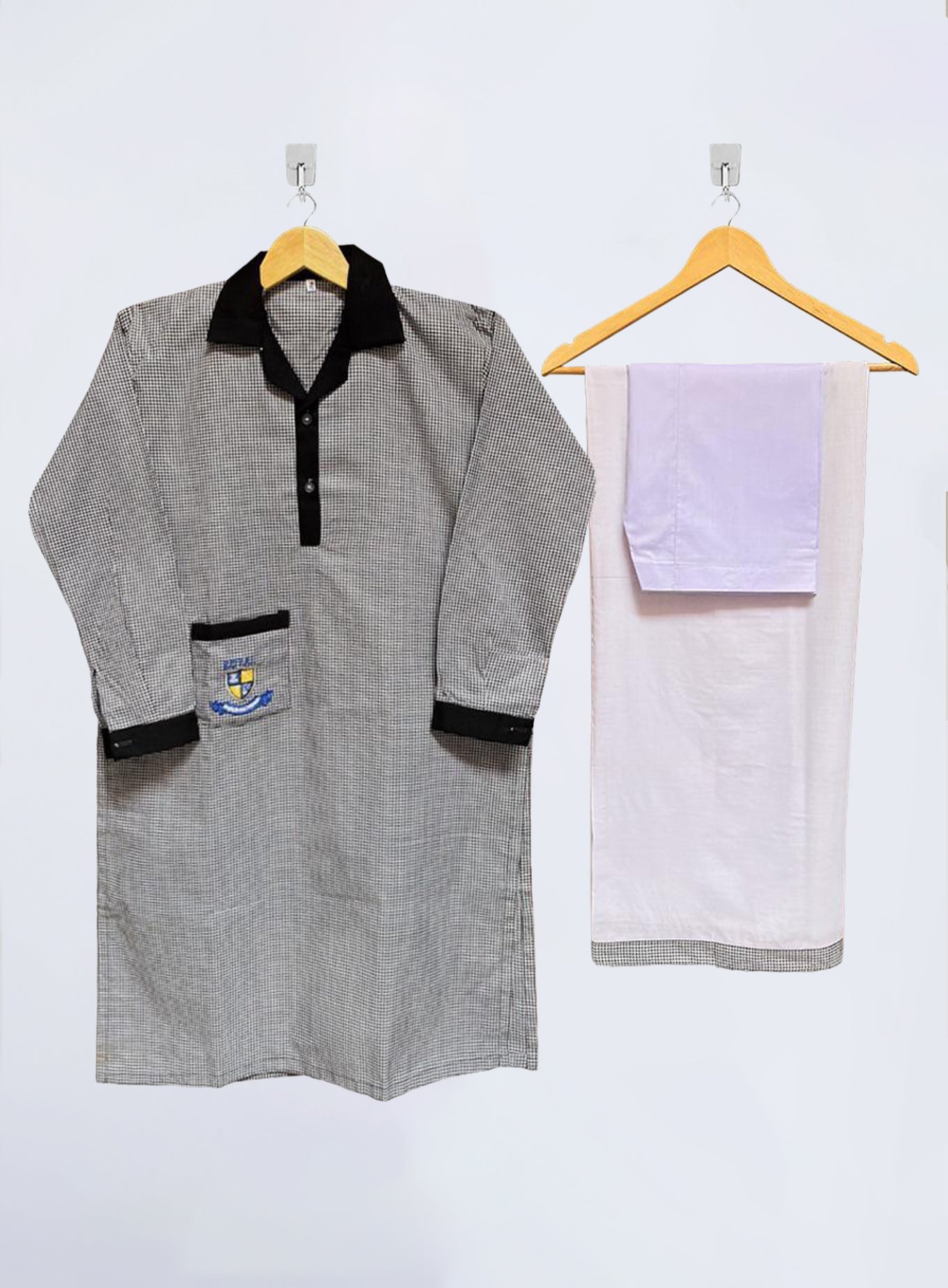 Girls School Uniform – 3pc Set with Checkered Kameez