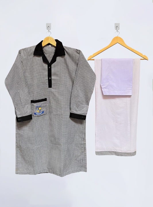 Girls School Uniform – 3pc Set with Checkered Kameez