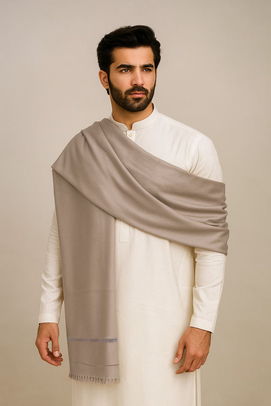 Mushroom Men’s Heavy Wool Shawl – Premium Winter Layer