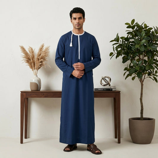 Royal Blue Men's Omani Thobe