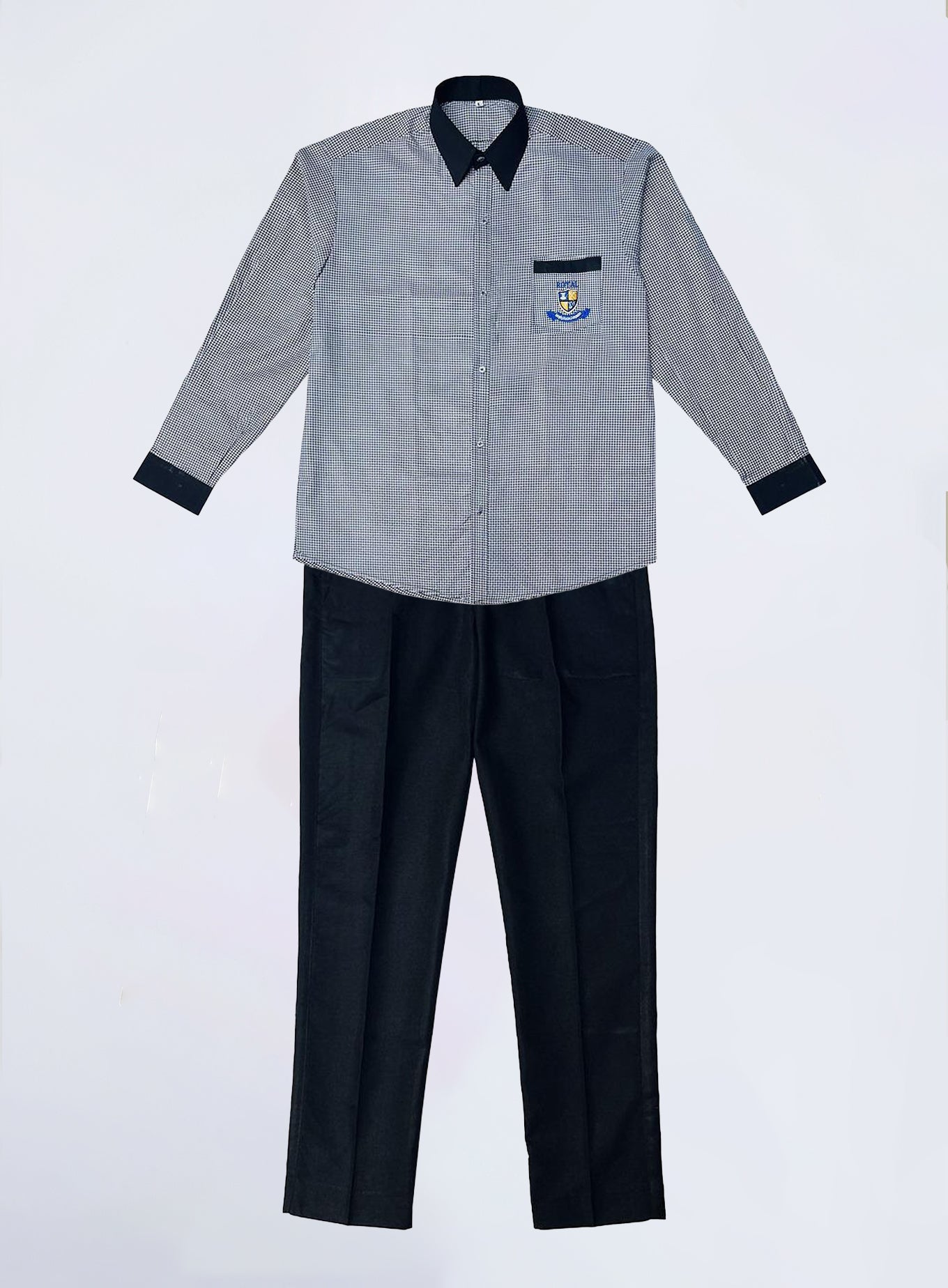 Check Shirt & Black Pant Complete School Uniform Set