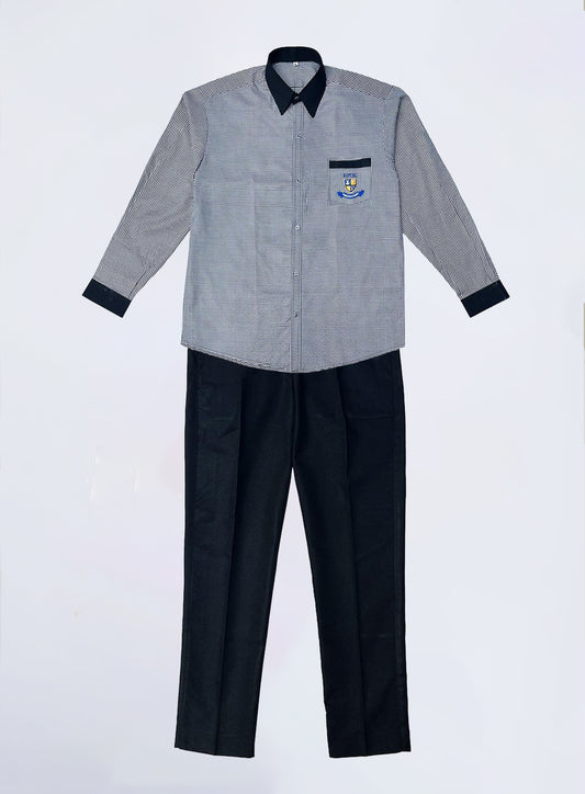Check Shirt & Black Pant Complete School Uniform Set