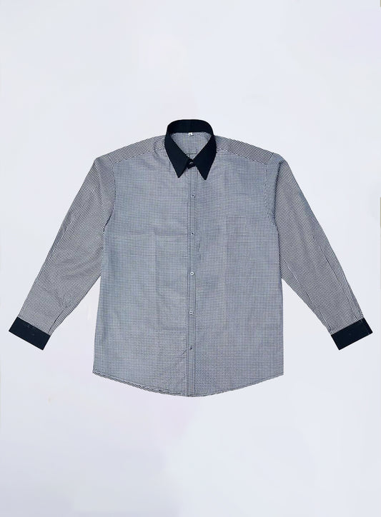 Black & White Check Formal Dress Shirt – PV Fabric