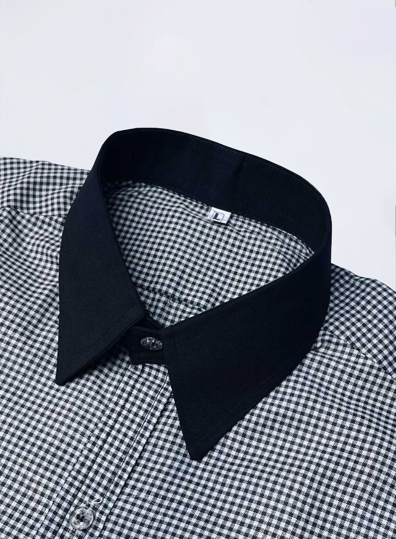 Formal Dress Set – Check Shirt & Black Pant (S to 2XL)