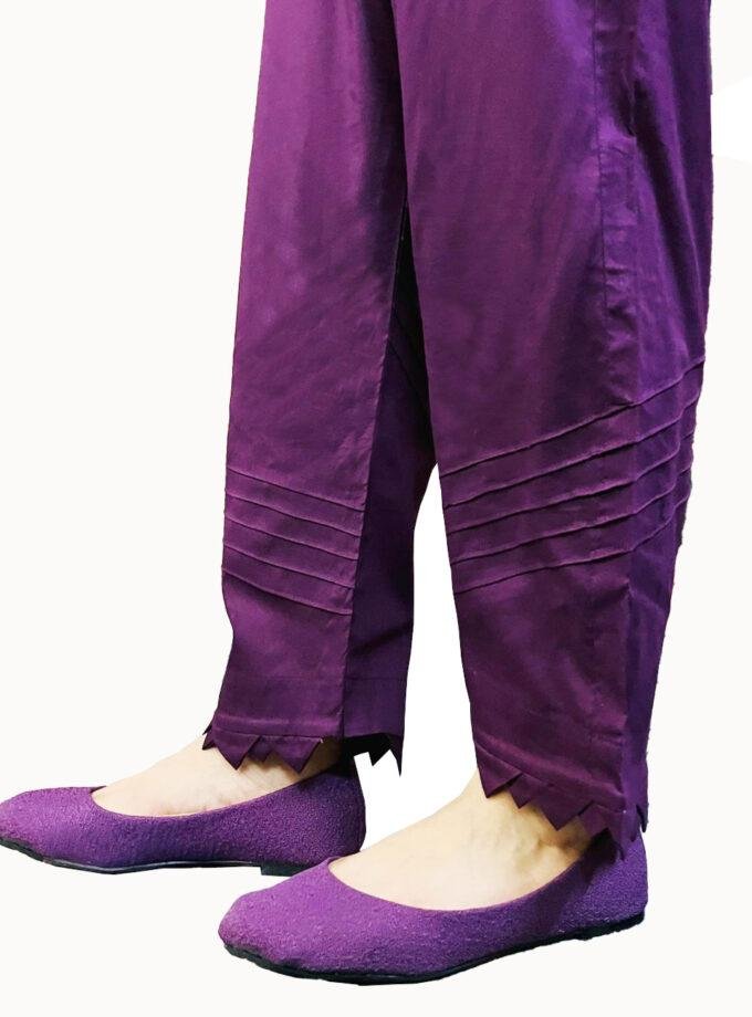 Dark Purple Simple Women Trouser