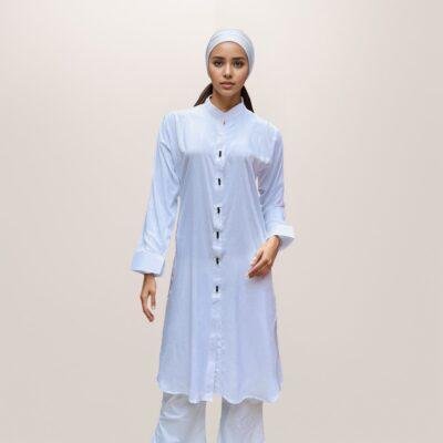 co-ord set white cotton kurti design