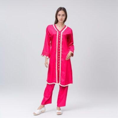 co-ord set kurti design pink