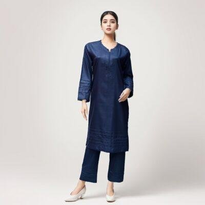 co-ord set dark blue colour kurti design