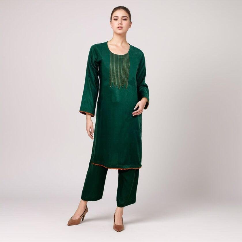 Bottle green kurti