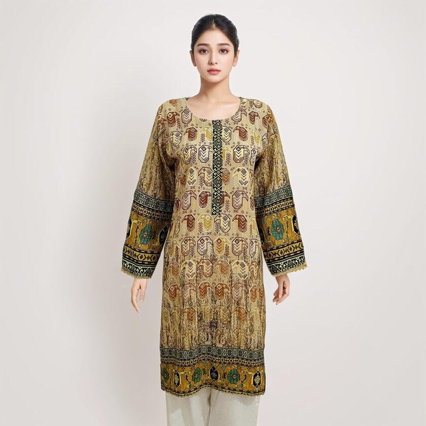 Burly Wood Women’s Pakistani Linen Kurtis