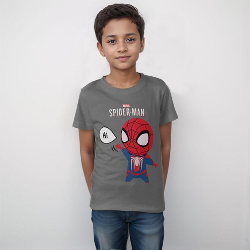 Dark Grey boy printed t shirts