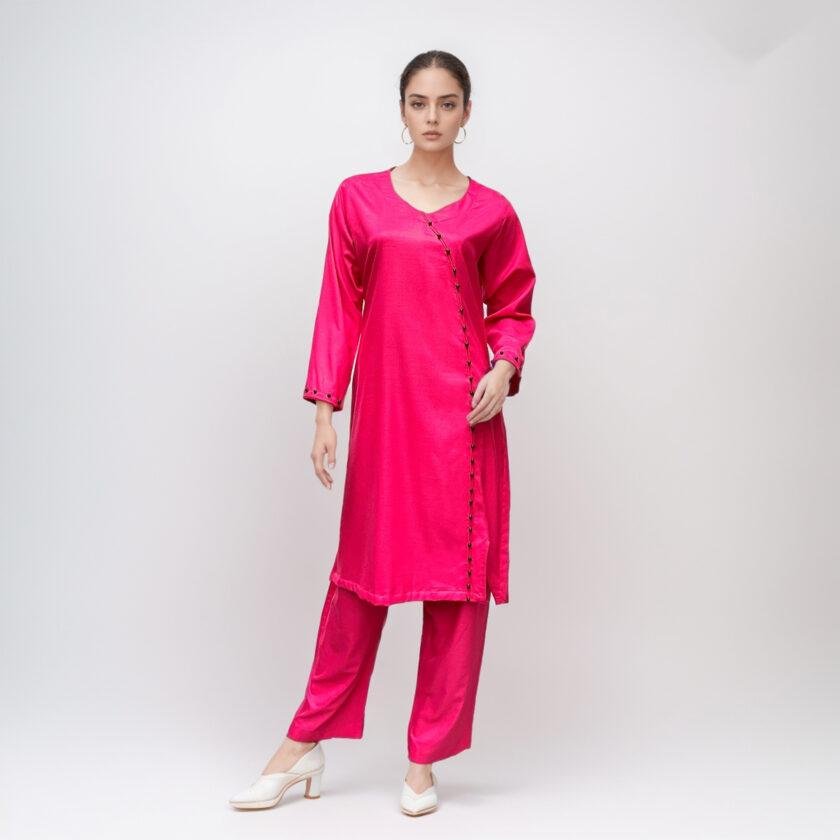 pink kurti design