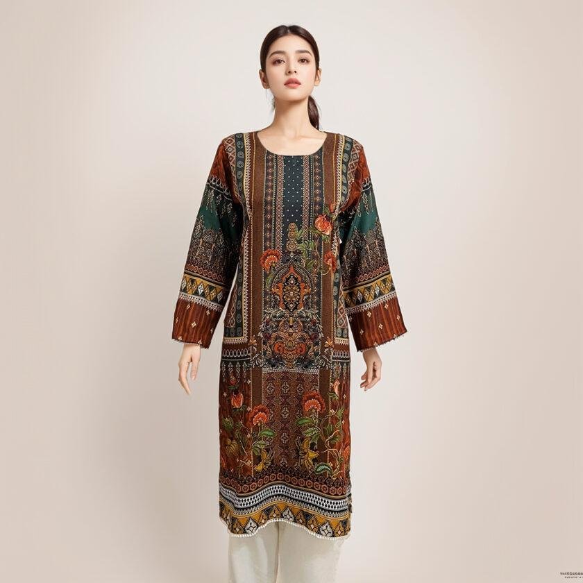 Old Copper Linen kurtis pakistan for women