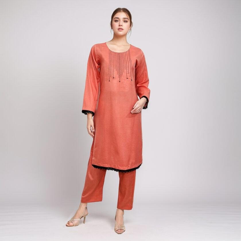 Orangy Red kurti