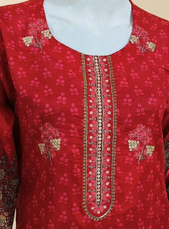 Venetian Red pakistani wholesale linen suits