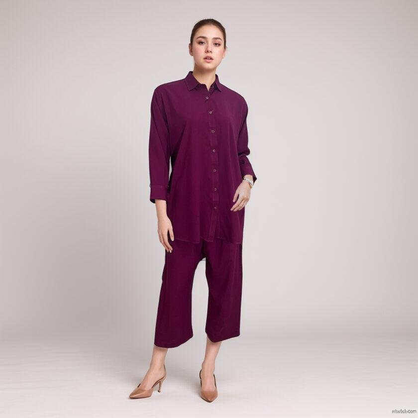 Wine Berry co ord set for women