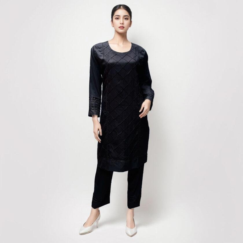 black kurti with lace