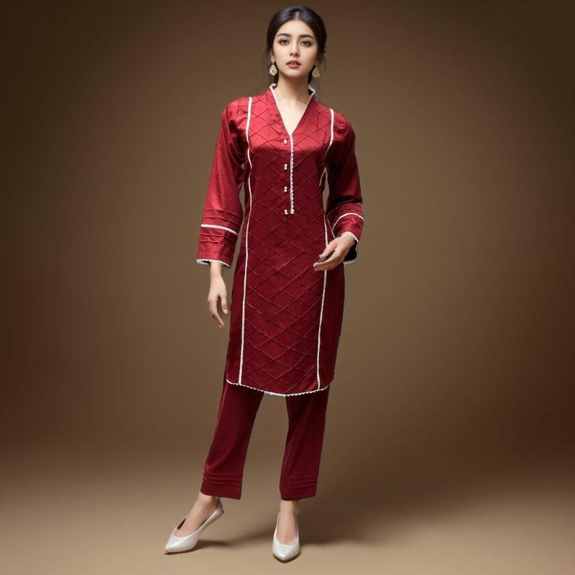 dark red kurti