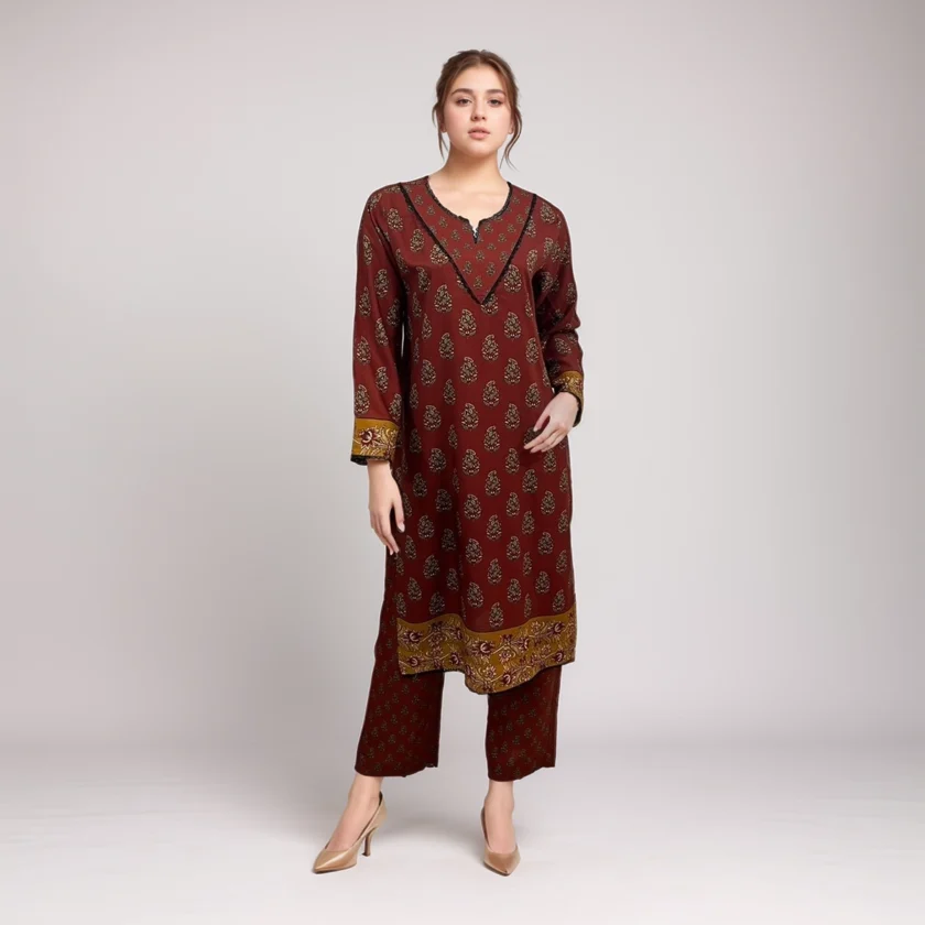 Dark Maroon Pakistani Linen suits