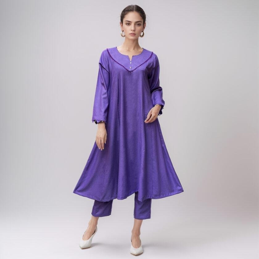 Bluish Purple Co Ord Set Women