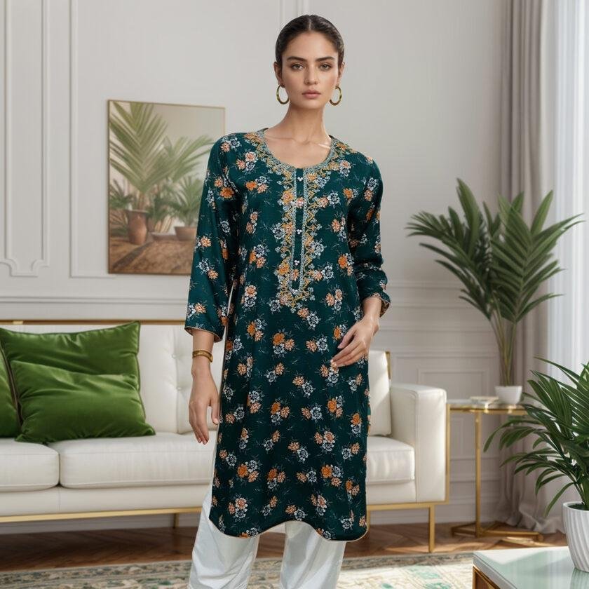 Dark Green pakistani kurtis