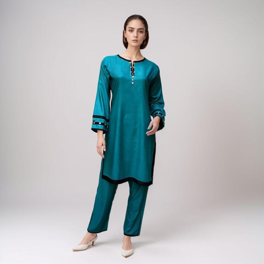 Deep Aqua linen co ord set